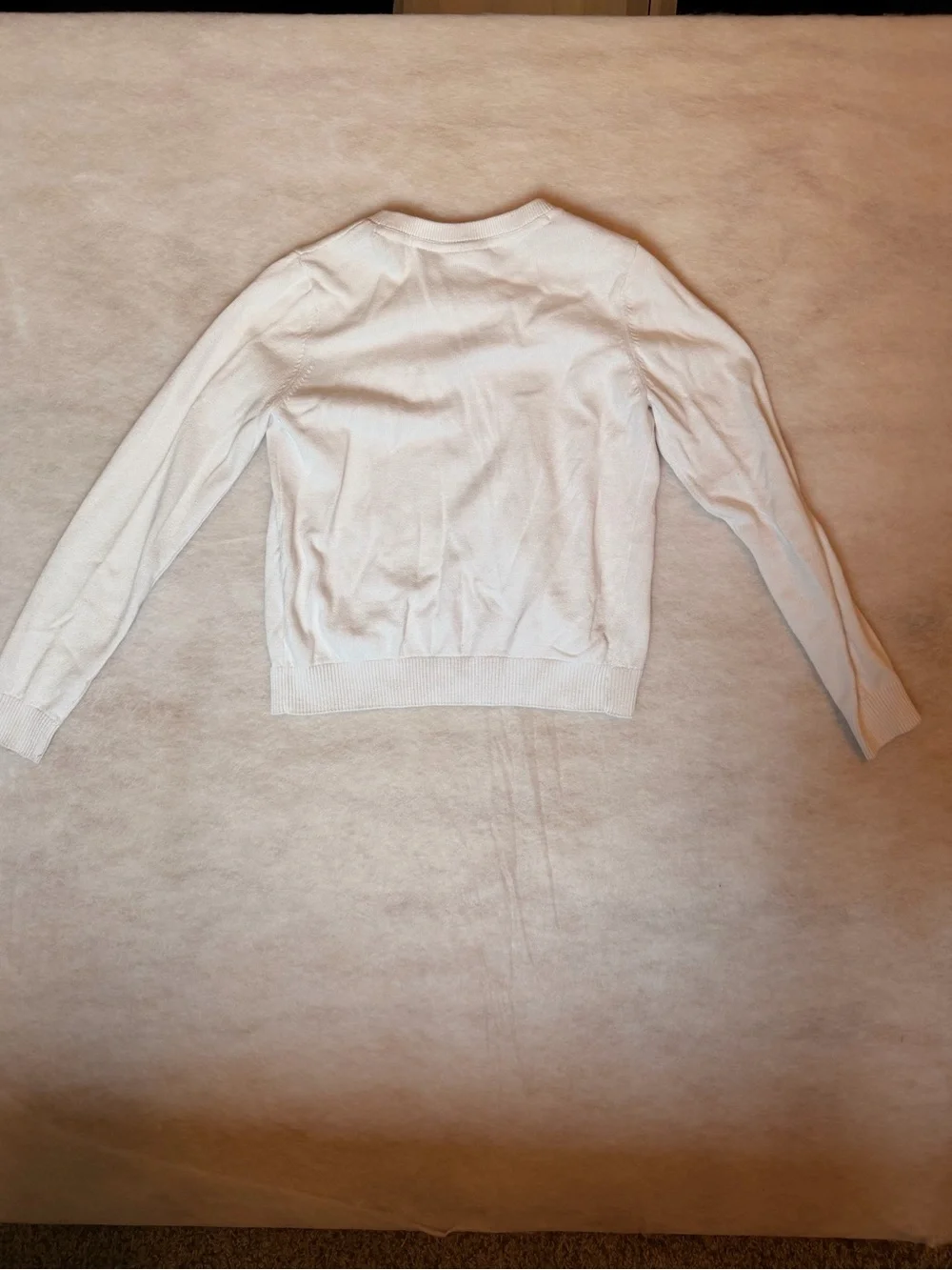 Classic Crewneck Cardigan Sweater - White